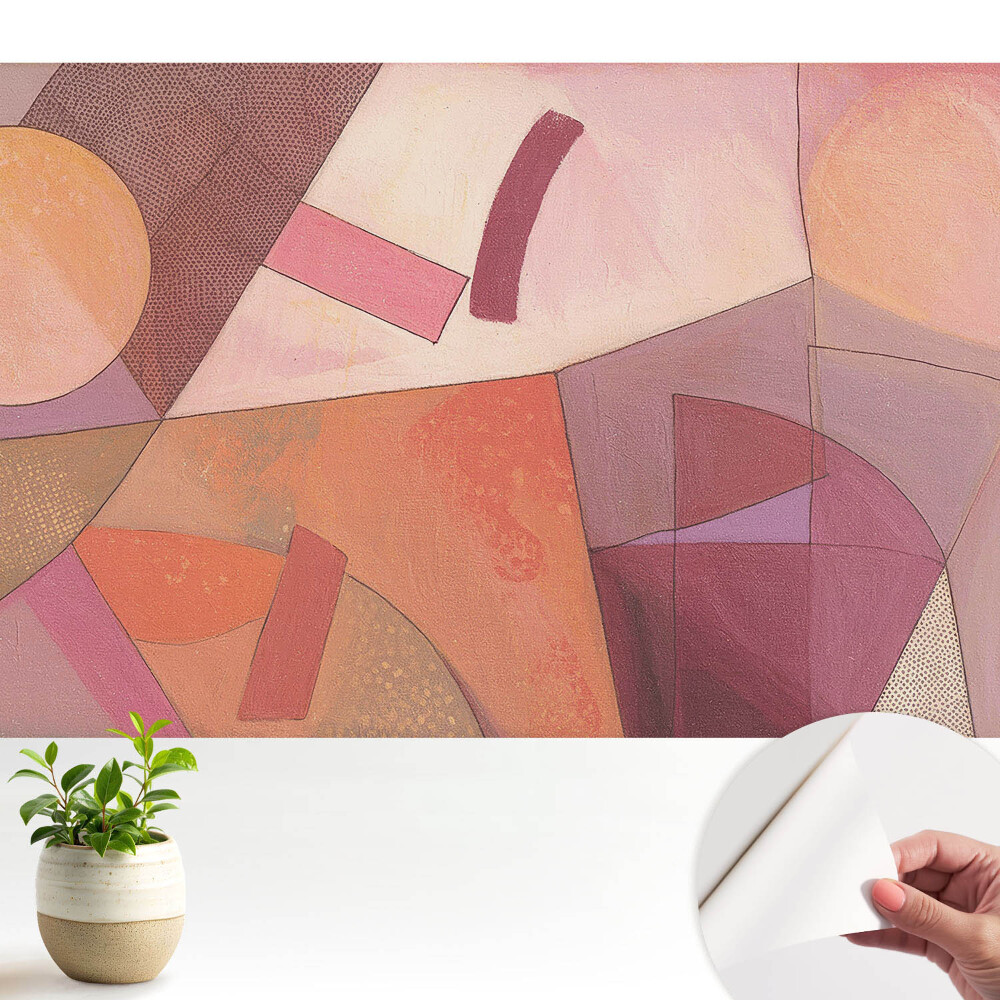 Luxusná tapeta Abstraktné geometrické tvary v teplých farbách