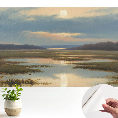 Tapeta so vzorom západu slnka nad poľami