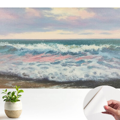 Tapeta s motívom morských vĺn v pastelových farbách