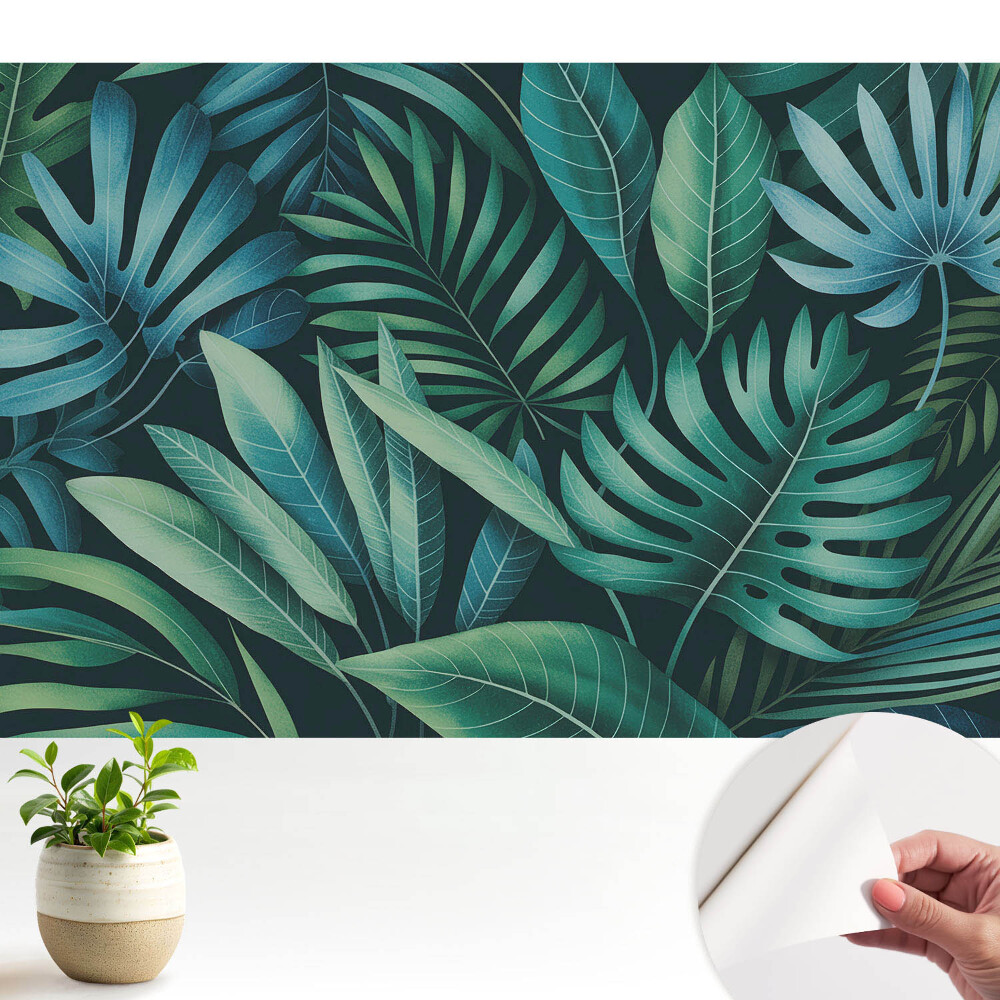 Tapety na stenu samolepiace Harmonické vzory tropických listov