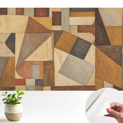 Tapeta do obývačky s geometrickými tvarmi v teplých farbách