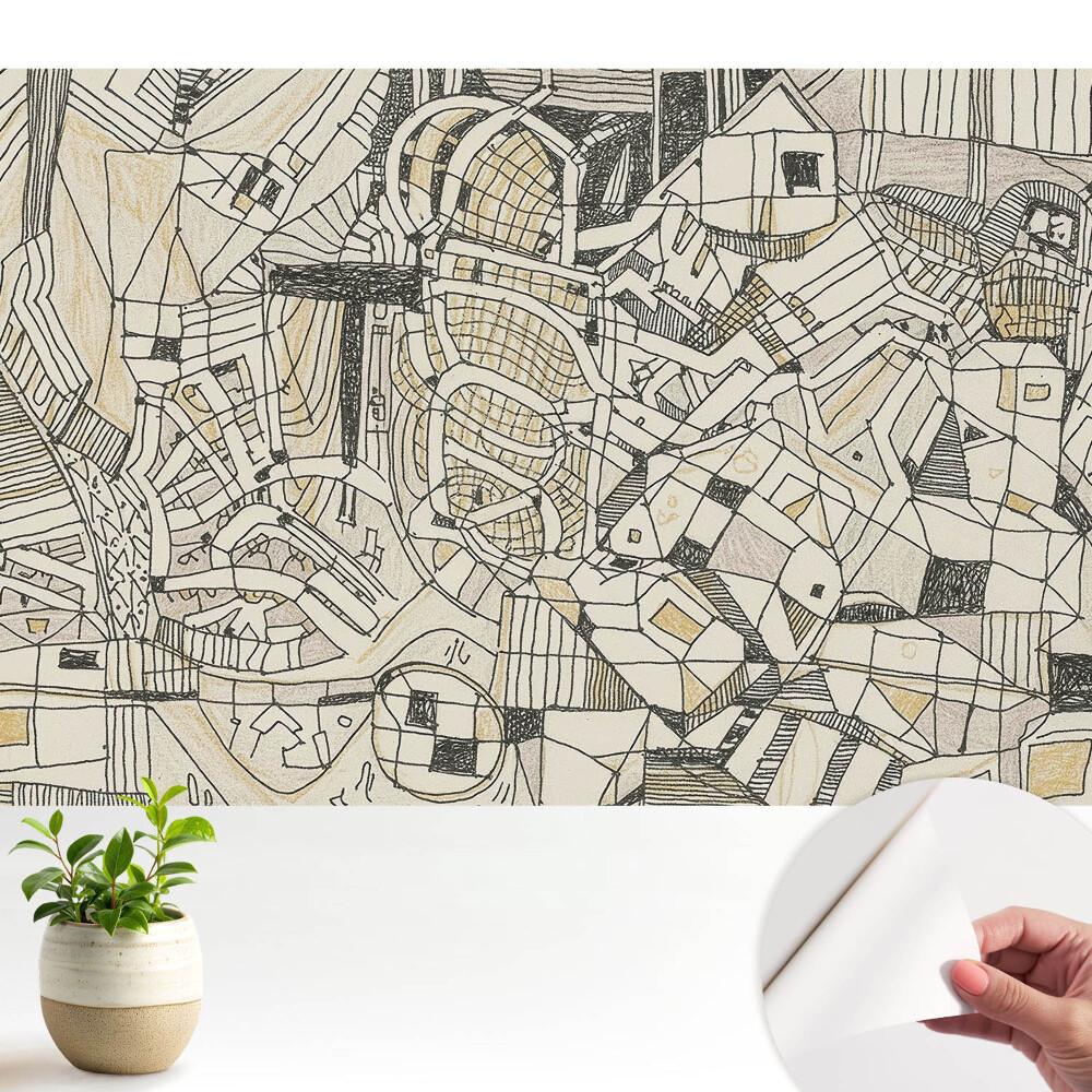 Tapeta na stenu samolepiaca s abstraktnou geometrickou kompozíciou