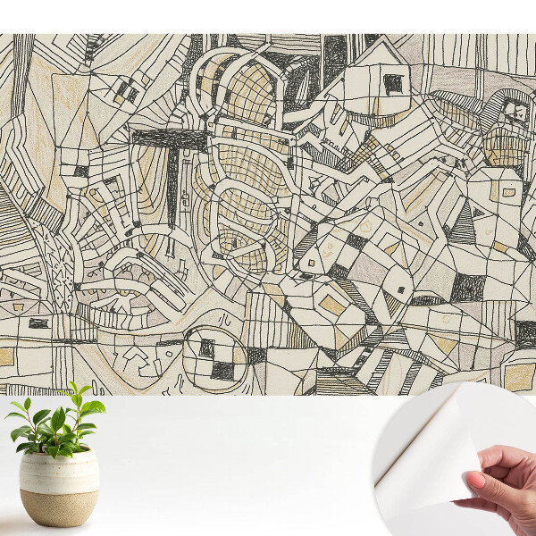 Tapeta na stenu samolepiaca s abstraktnou geometrickou kompozíciou