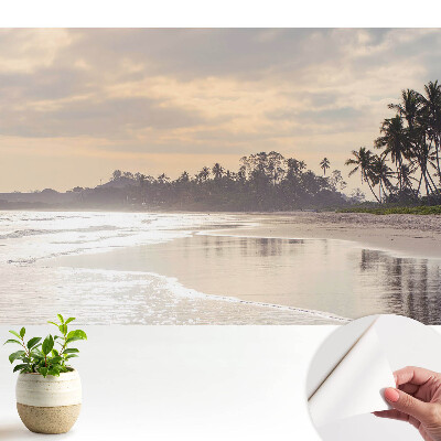 Tapeta na stenu samolepiaca s motívom tichej pláže a paliem