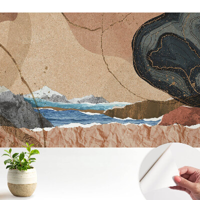 Samolepiace tapety na stenu s motívom farebnej krajiny pevniny a mora