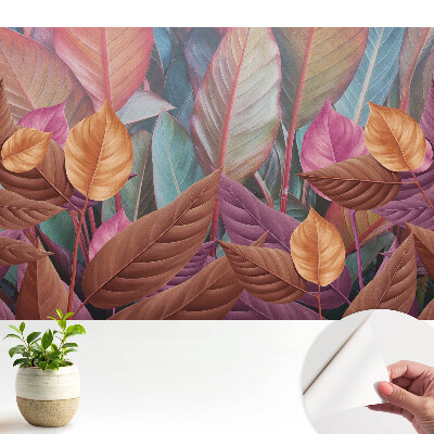 Tapeta do obývačky s elegantnou harmonickou farebnosťou listov