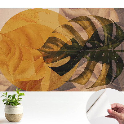 Tapety na stenu samolepiace Listy v teplých tónoch