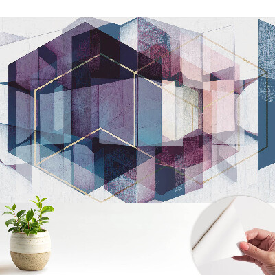 Tapety na stenu samolepiace Abstraktná farebná geometria