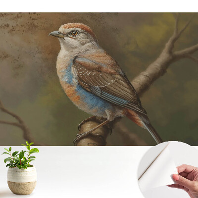 Tapety na stenu samolepiace Realistický vták na konári