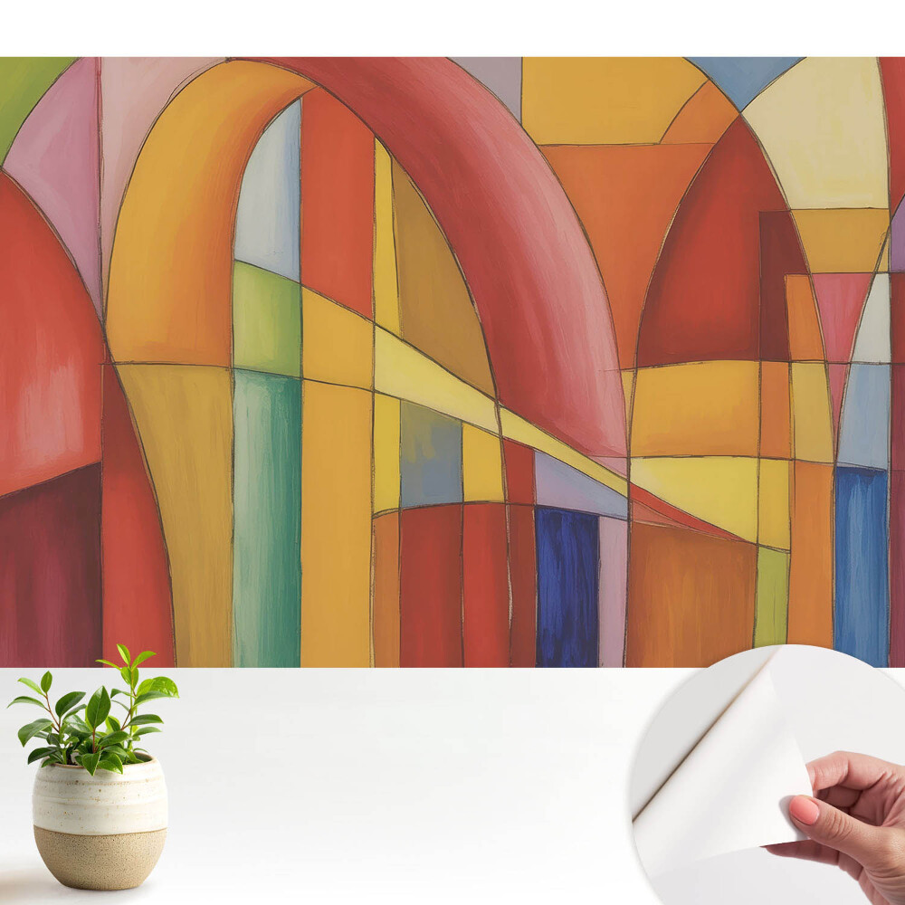 Tapeta do obývačky Farebné geometrické oblúky