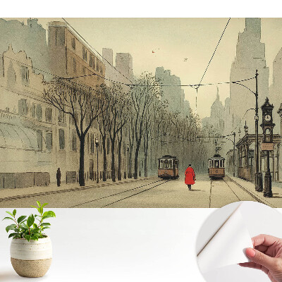 Luxusná tapeta „Jesenné ráno v meste“ s klasickou symetriou