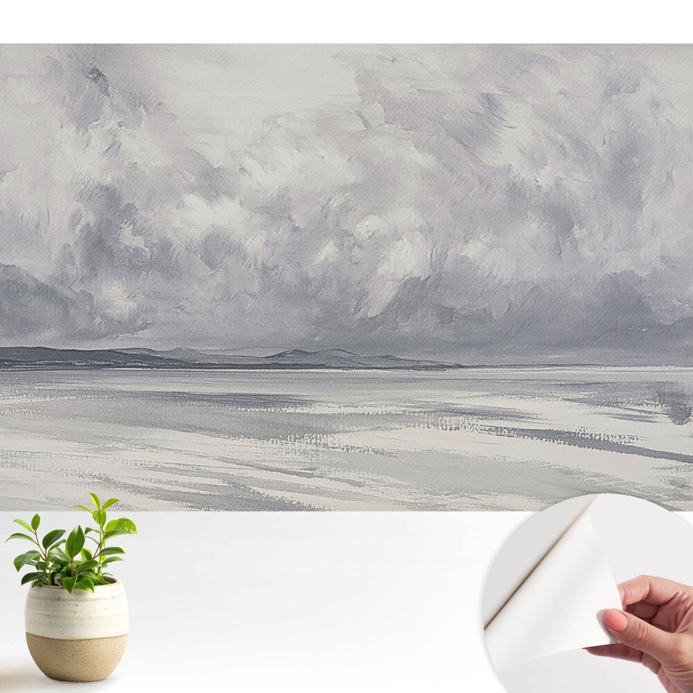 Tapeta do obývačky Tmavé mraky nad pokojným morom