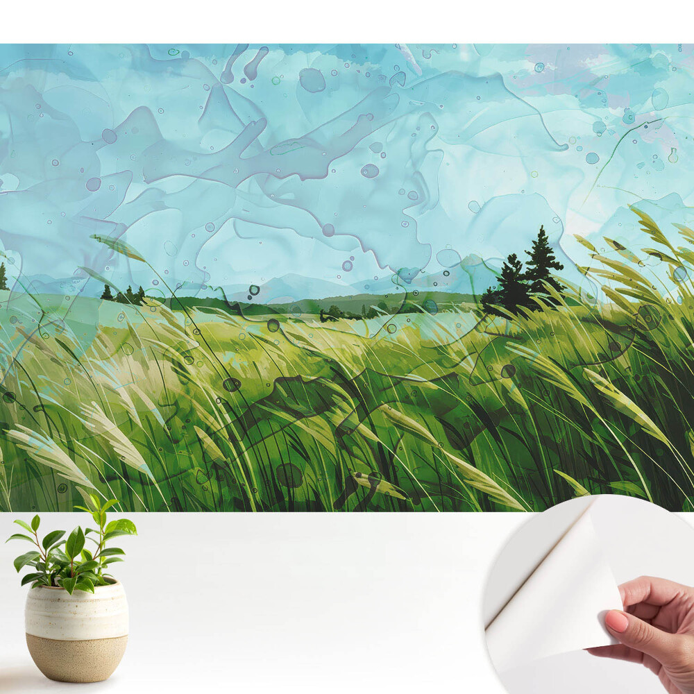 Luxusná tapeta Rustikálna lúka v akvareloch