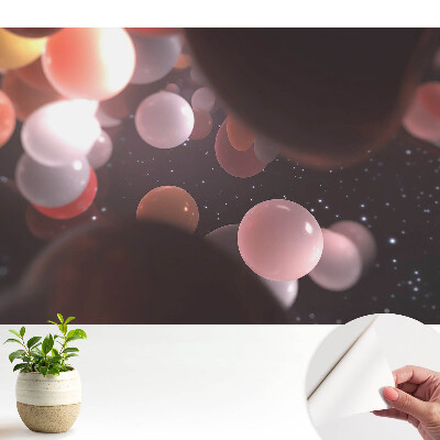 Tapeta do obývačky s farebnými priehľadnými abstraktnými guľami