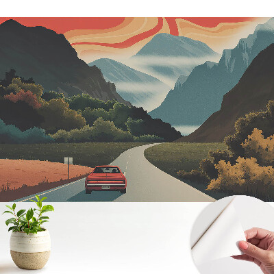 Tapeta do obývačky Retro výlet do hôr