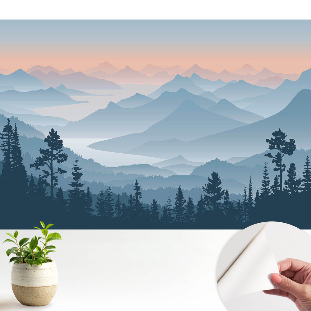 Tapeta Hmlisté hory za úsvitu