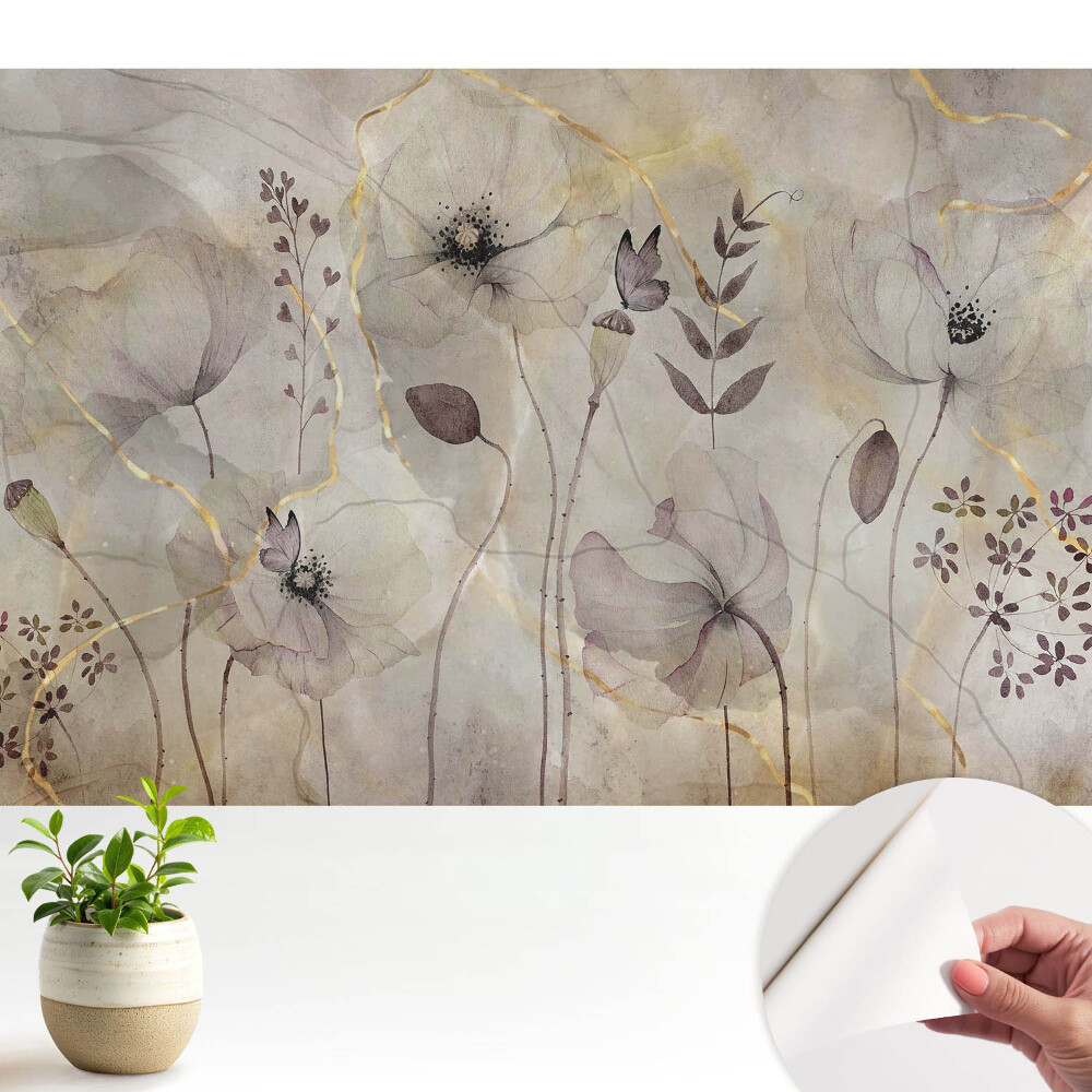 Tapeta do obývačky Rustikálne kvety s nádychom elegancie