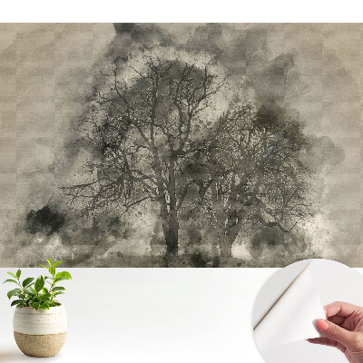 Tapeta do obývačky Atmosférické akvarely s hmlistými stromami