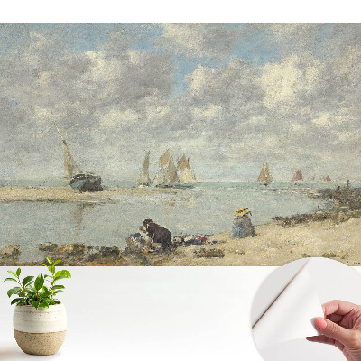 Tapeta s motívom výhľadu na more a plachetníc