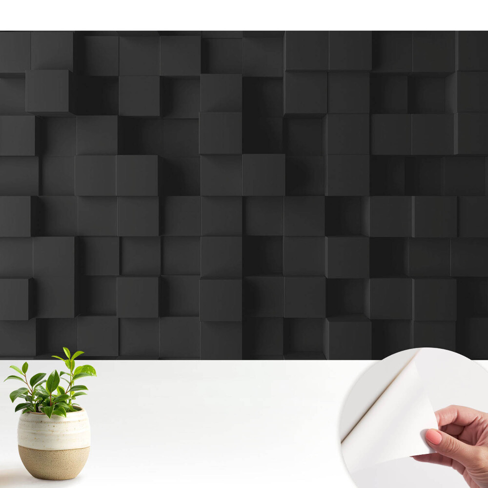 Tapeta Čierne kubické tvary na stene