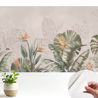 Luxusná tapeta Exotická vegetácia s farebnými kvetmi