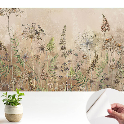 Tapety na stenu samolepiace s pastelovými rastlinnými motívmi