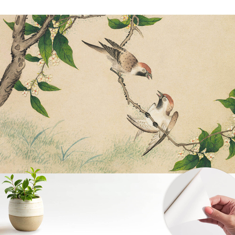 Tapeta Vtáky na konári v klasickom štýle