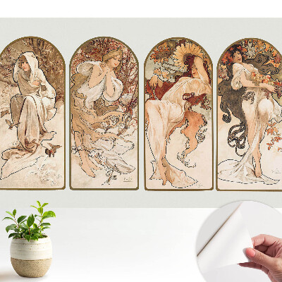 Tapeta do obývačky so štyrmi ženami v secesnom štýle