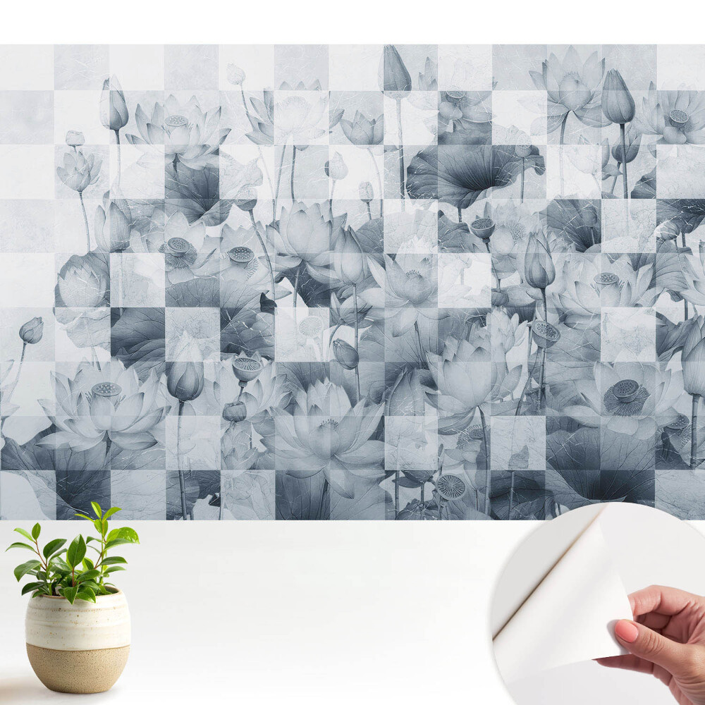 Luxusná tapeta Moderné lotosové kvety v geometrickom štýle