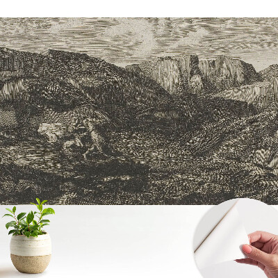 Tapeta do obývačky s motívom klasického jazdca v horskej krajine