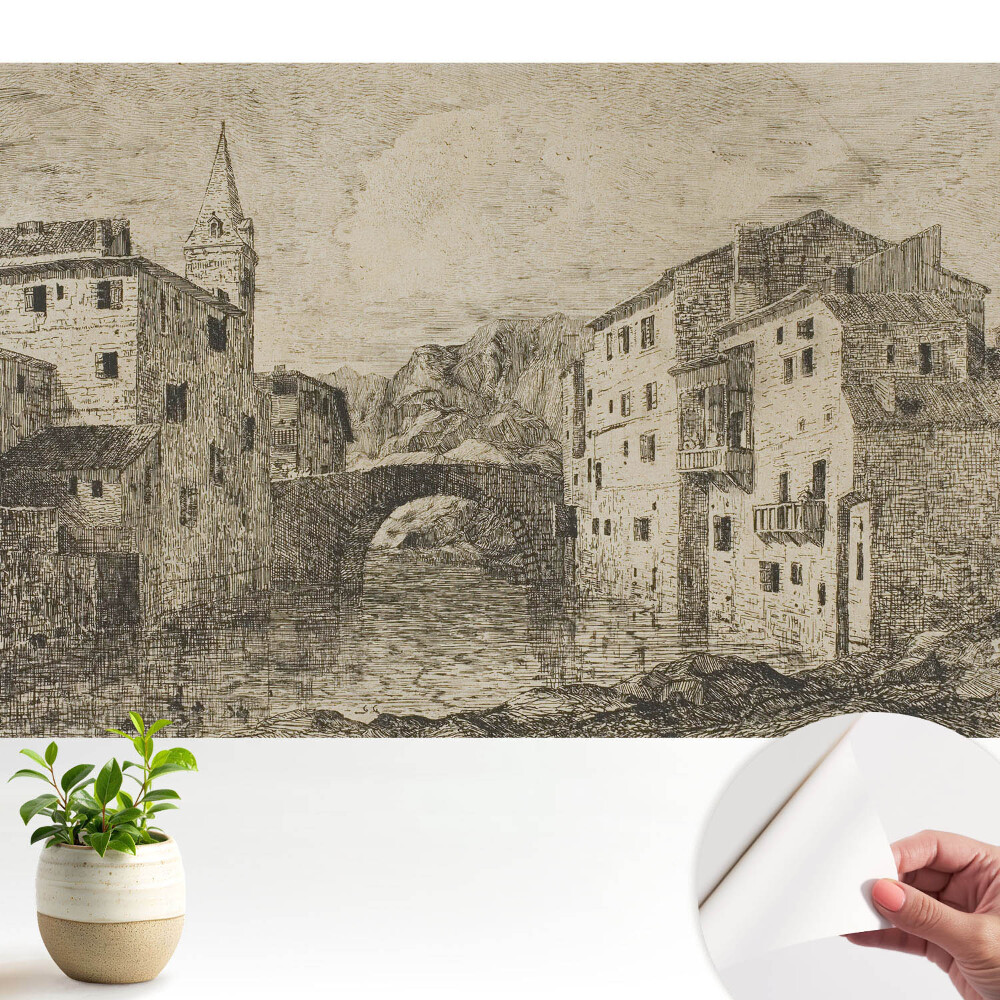 Tapety na stenu samolepiace Klasické budovy premosťujú rieku.