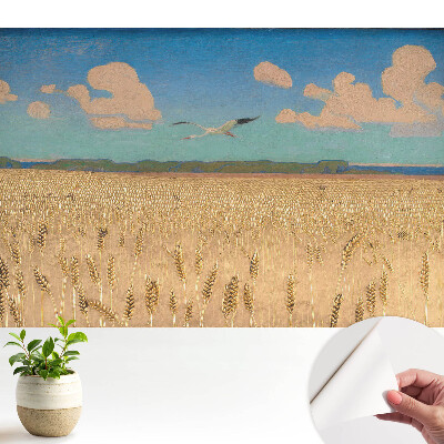 Tapeta na stenu samolepiaca s motívom pšeničného poľa pod oblohou