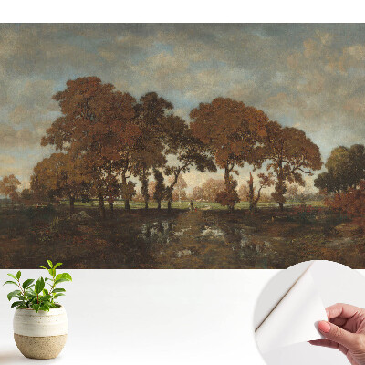 Tapeta do obývačky Jesenné stromy v rustikálnej krajine