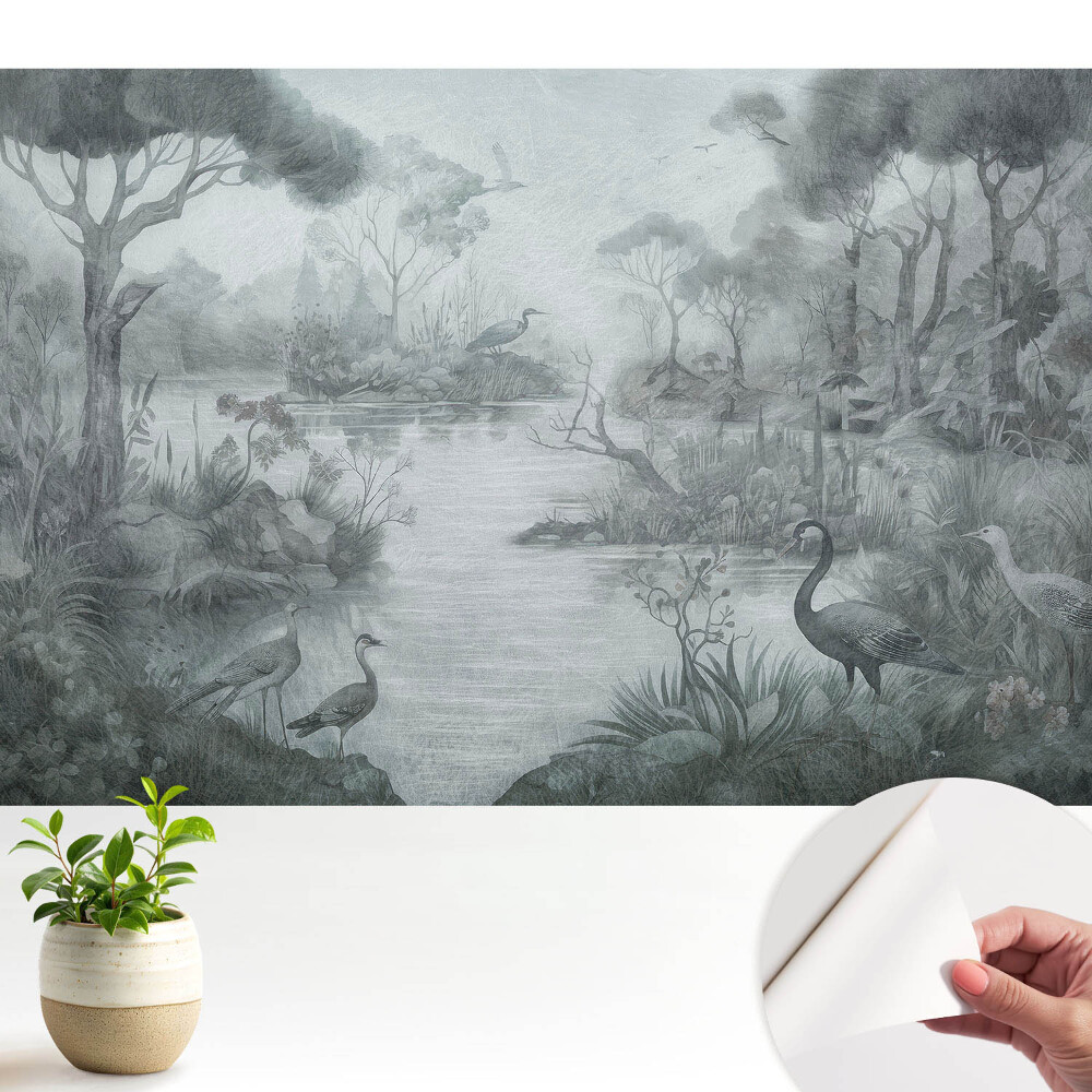 Luxusná tapeta Tajomná lesná krajina pri jazere