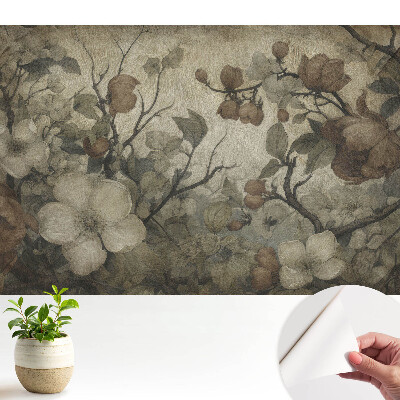 Tapeta do obývačky s rustikálnym kvetinovým aranžmánom