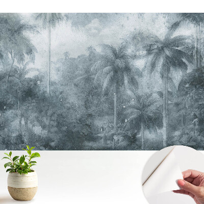 Tapeta do obývačky s motívom exotickej džungle v klasickom štýle