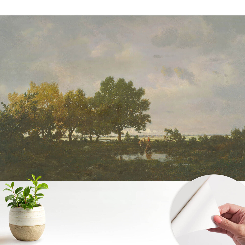 Luxusná tapeta Malebný les s jazdcom