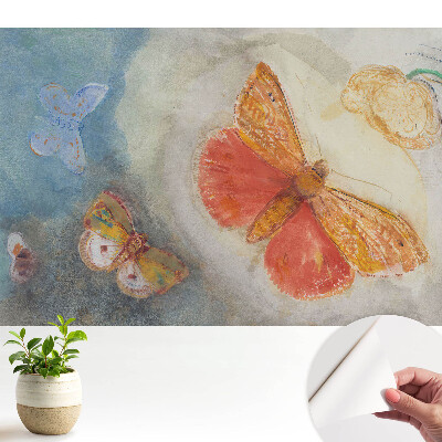 Tapety na stenu samolepiace s motívom farebného motýlieho raja