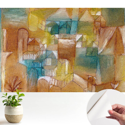 Tapeta do obývačky s motívom abstraktného mesta plného harmónie