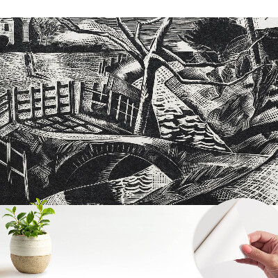 Tapeta do obývačky s klasickou geometrickou kompozíciou mestskej krajiny