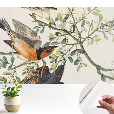 Tapeta do obývačky Vtáky medzi zelenými listami