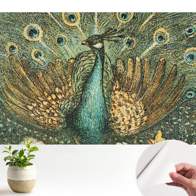 Tapeta na stenu samolepiaca s motívom klasickej pávie elegancie