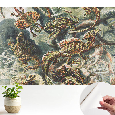 Tapeta s rozprávkovým vzorom jašterice inšpirovaná prírodou