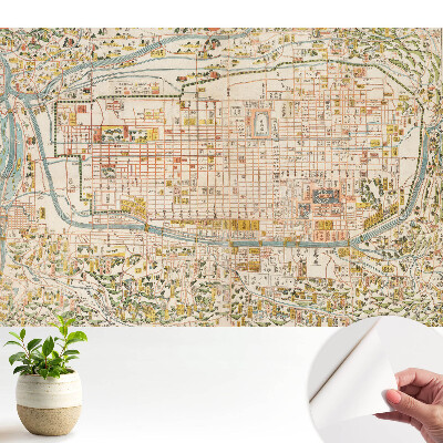 Tapeta s historickou mapou mesta s podrobnými ulicami