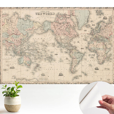 Samolepiace tapety na stenu s motívom klasickej mapy sveta