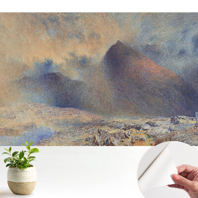 Tapeta do obývačky s motívom melancholickej a majestátnej horskej panorámy