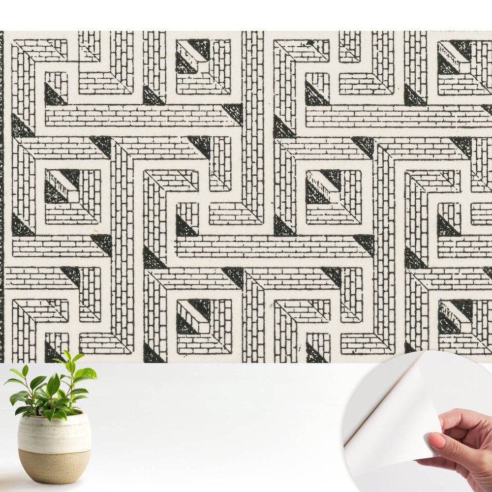 Tapeta do obývačky Geometrické zloženie tehál v bludisku