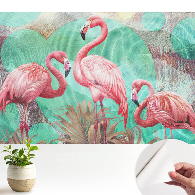 Tapeta Plameniaky v tyrkysovej farbe