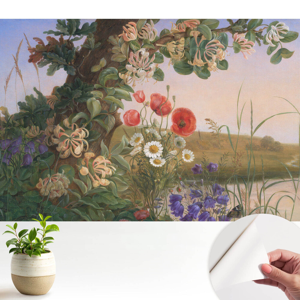 Tapeta Farebná kvetinová krajina, idylická atmosféra