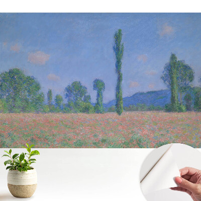 Tapeta do obývačky s motívom impresionistickej krajiny s topoľmi